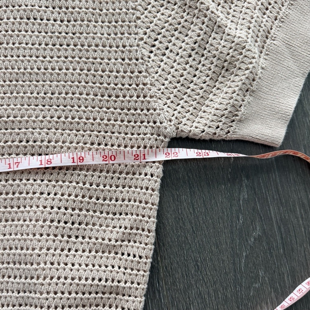 Varley Callie True Knit Top Cotton Size Medium Tan Minimalist Quiet Luxury Soft - Picture 7 of 9